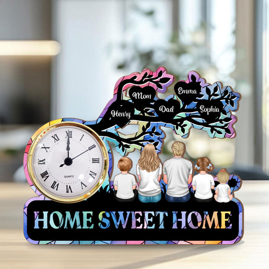 Sweet Home - Desk Clock Plaque Personalized Gifts