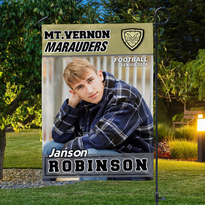 Custom Photo Graduation Flags - Personalized Graduation Garden Flag - Graduation Class Of 2026 Sport