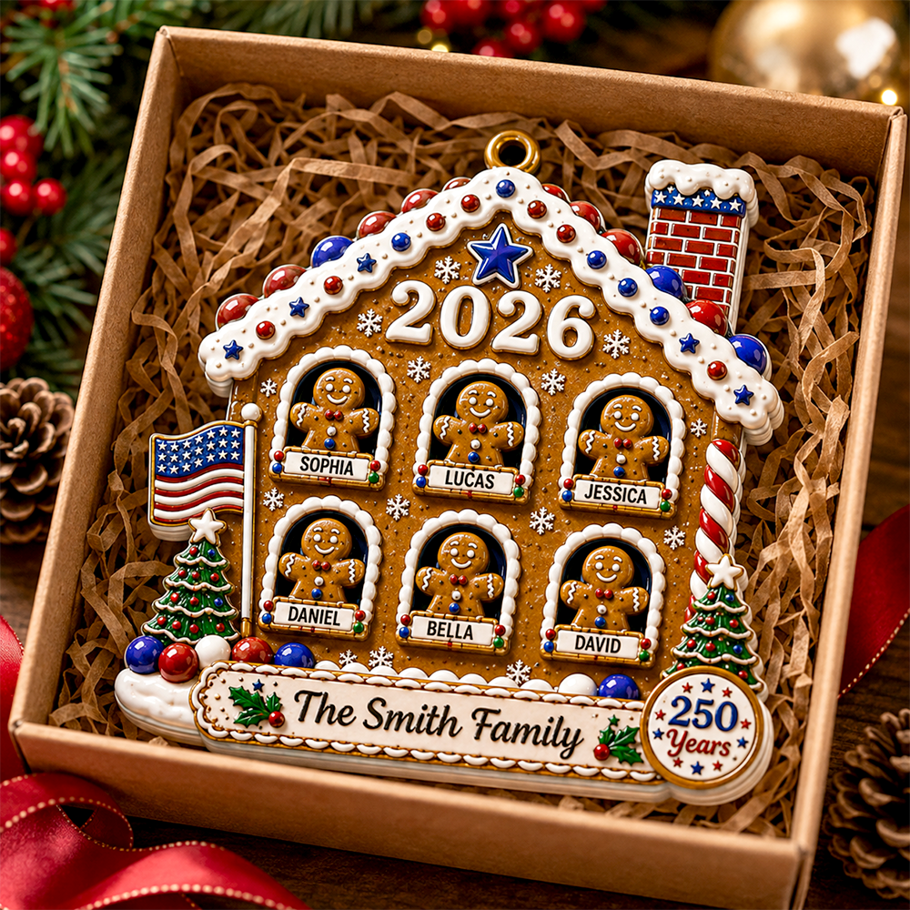 Personalized Cookies House 250th America Patriotic - Real 3D Relief Ornament 2
