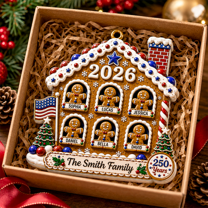 Personalized Cookies House 250th America Patriotic - Real 3D Relief Ornament 2