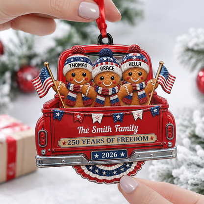 Freedom And Family Love United States Of America - Real 3D Relief Ornament