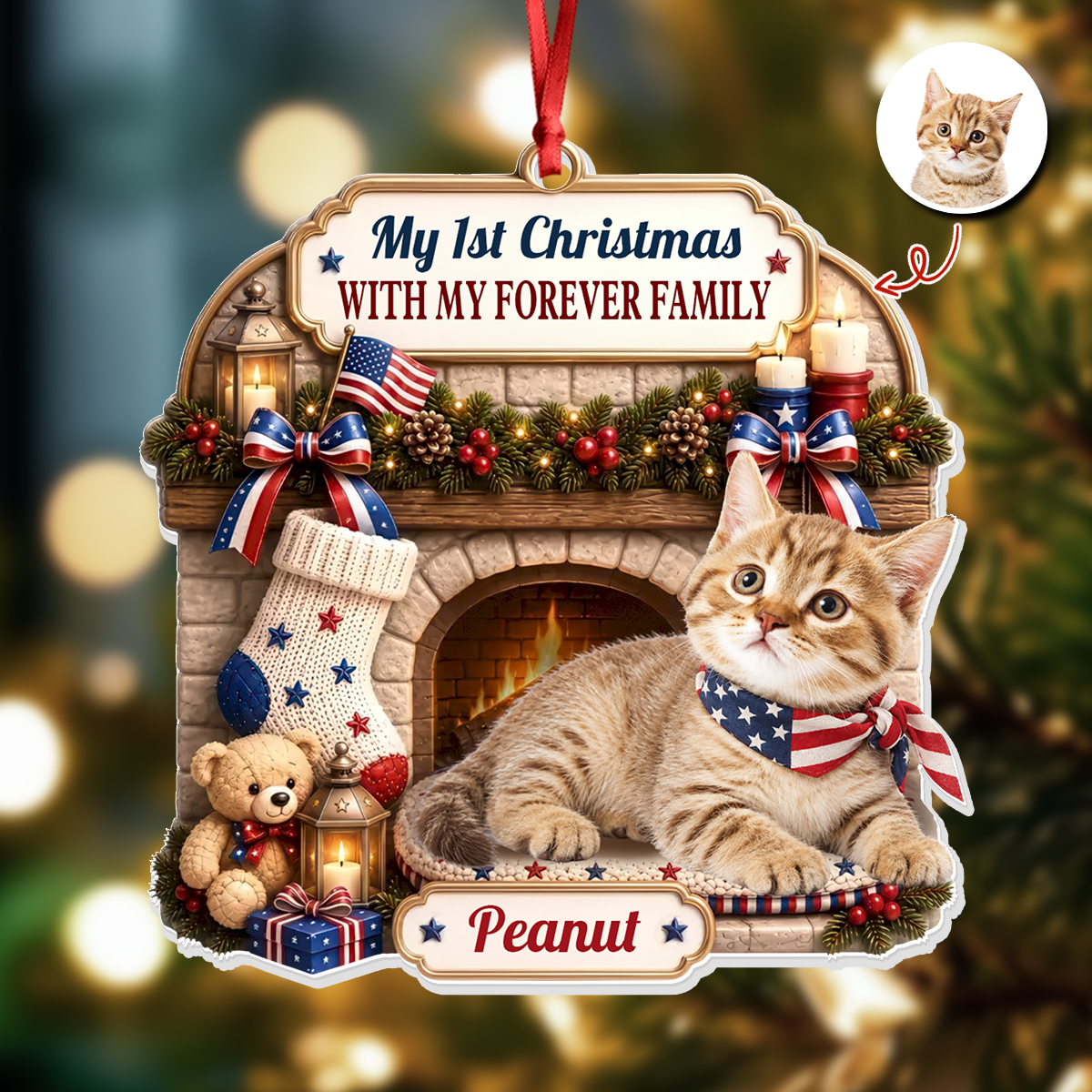 Our Family Baby First Christmas - Real 3D Relief Ornament