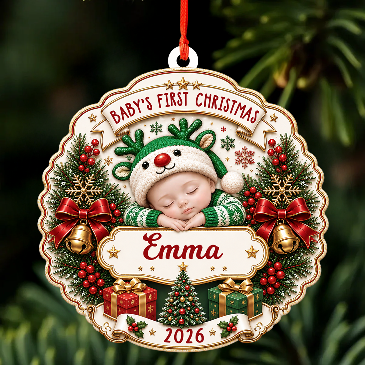 First Christmas Gift For Newborn - Real 3D Relief Ornament