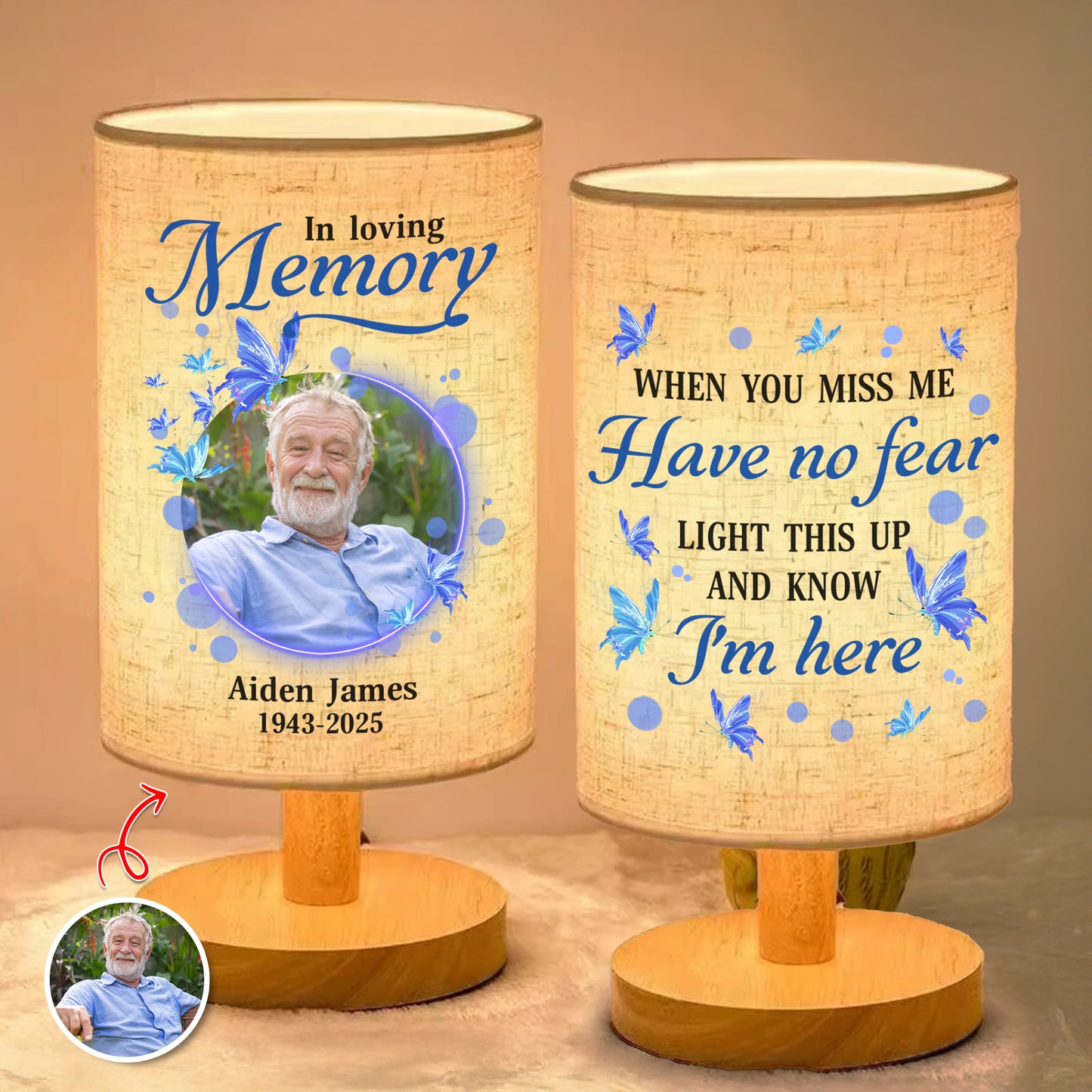 In Loving Memory Lamp - Personalized Fabric Lamp