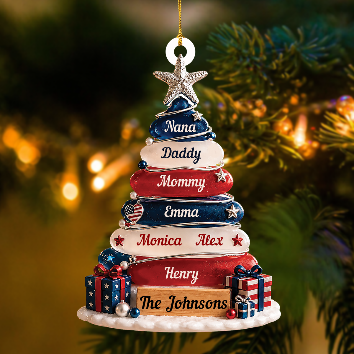 A Cozy Christmas United States Of America - Real 3D Relief Ornament