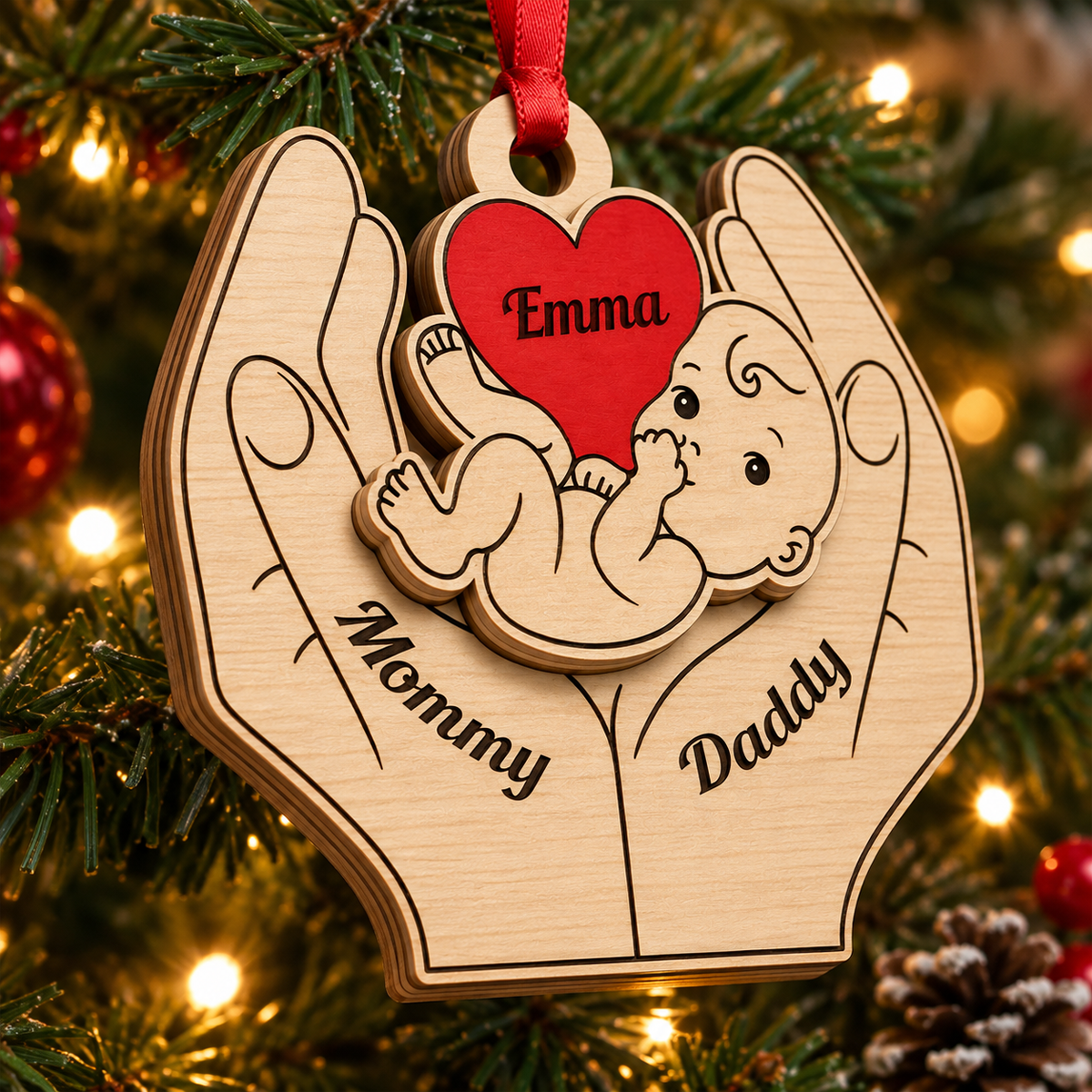 Meilleures amies pour toujours - Ornement de Noël personnalisé en bois à 2 couches