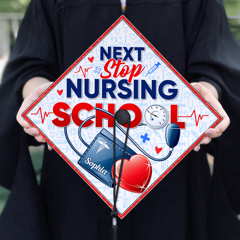 Class Of 2026 Nursing School Topper - Personalized Printed Graduation Cap Topper