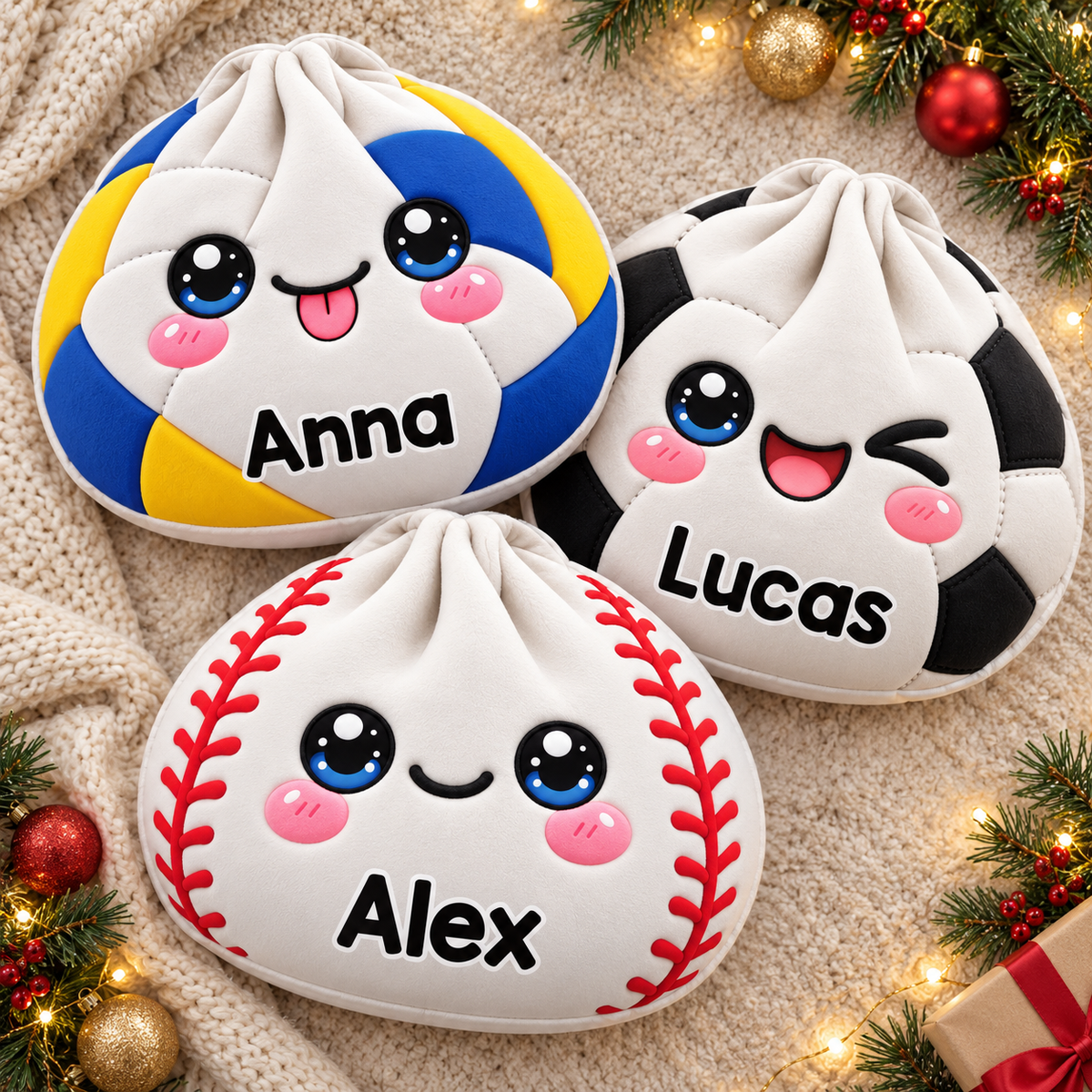 Sports Dumpling Custom Shaped Pillow - Personalized Custom Pillow - Gifts for Kids
