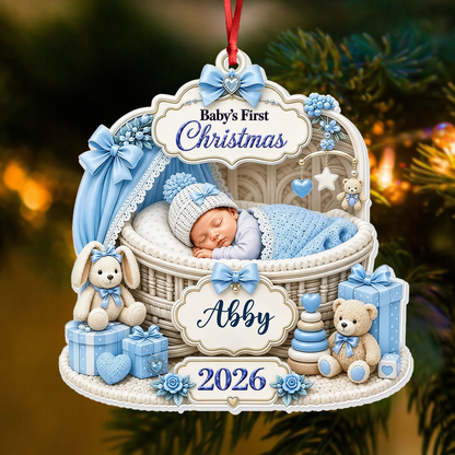 Baby USA Gifts for New Mom New Dad Newborn - Real 3D Relief Ornament