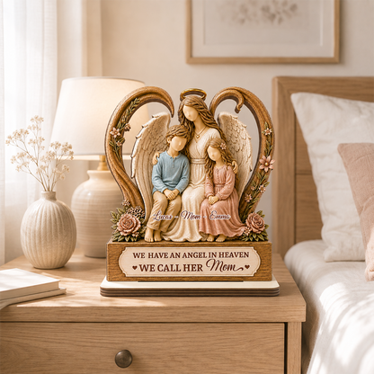 I Have An Angel In Heaven - Personalized 2-Layer Wood Plaque With Flat Base