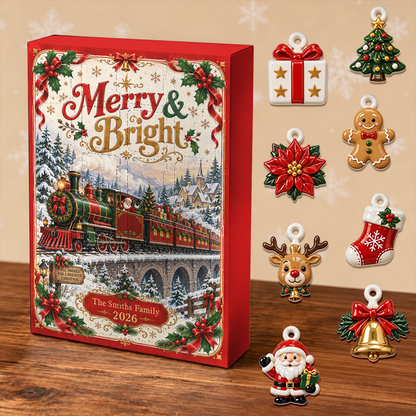 Merry And Bright Advent Calendar 2026 24 Day Christmas Countdown Box With Cute Figurines - Advent Calendar Box-Box&Acrylic