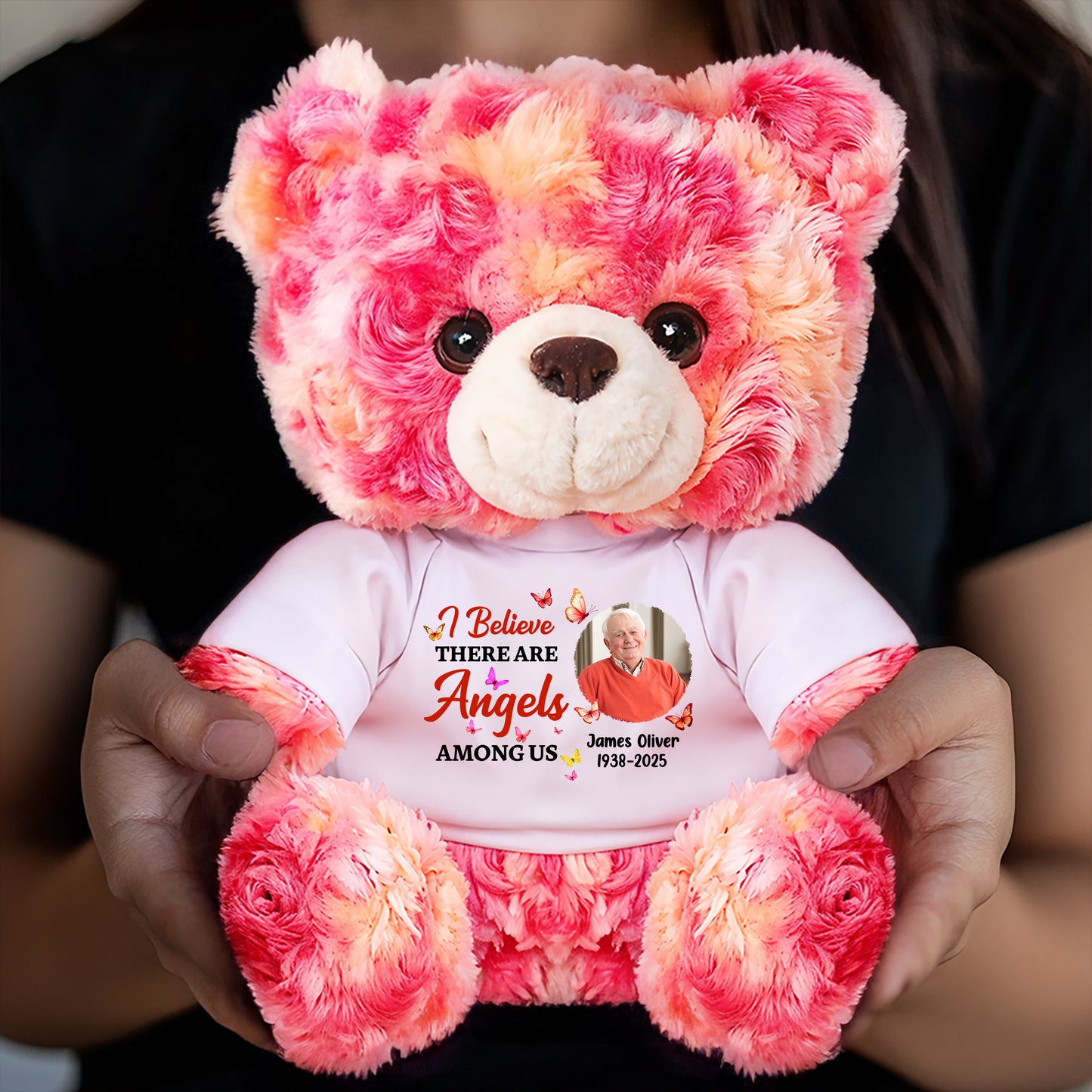 Angels Among Us Memorial - Memorial Personalized Custom Teddy Bear Plush