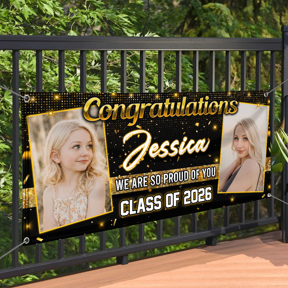 Class Of  2026 Decor Custom Photo Congrats Personalized Banner - Graduation Decor