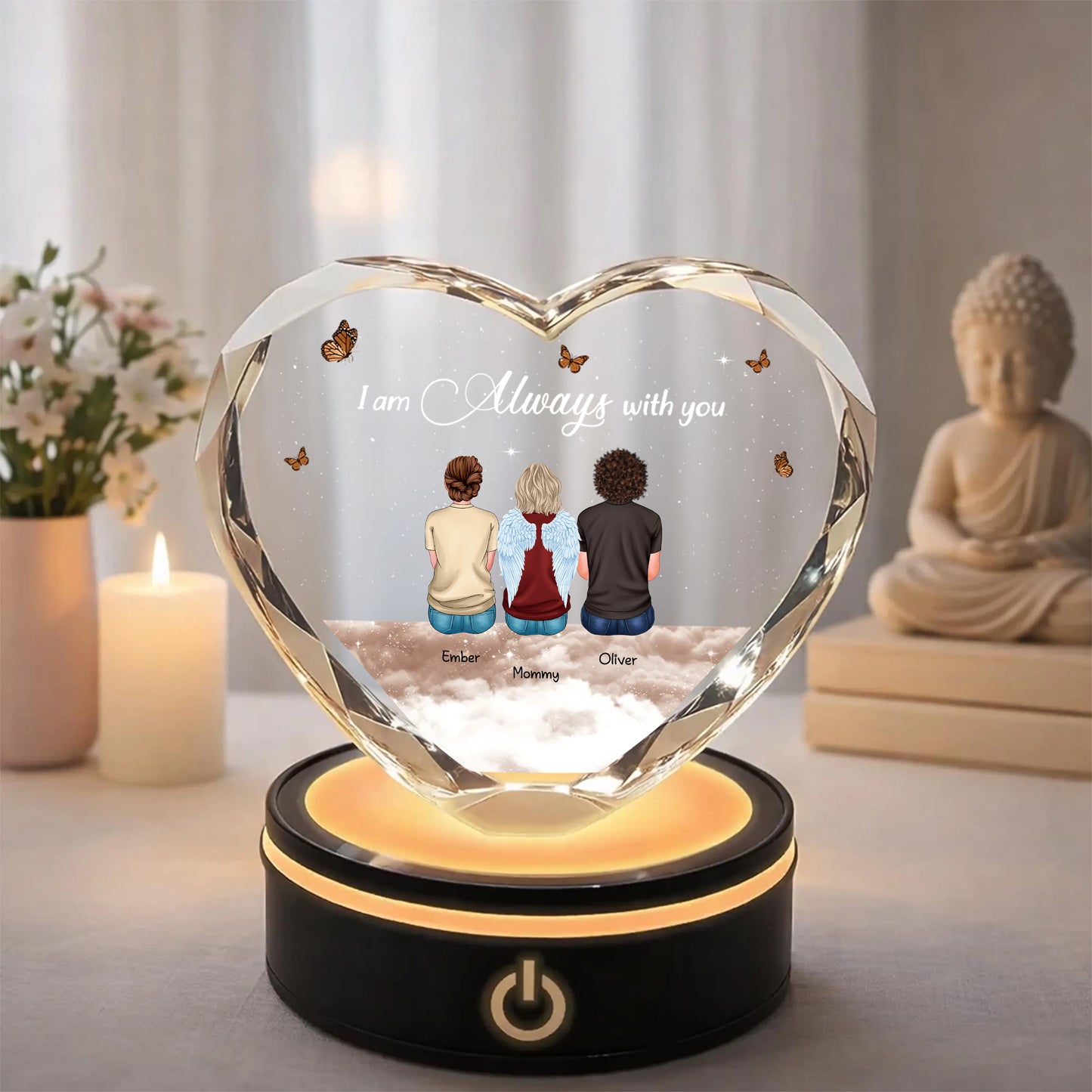 I Am Always With You - Personalized Custom Crystal Led Light