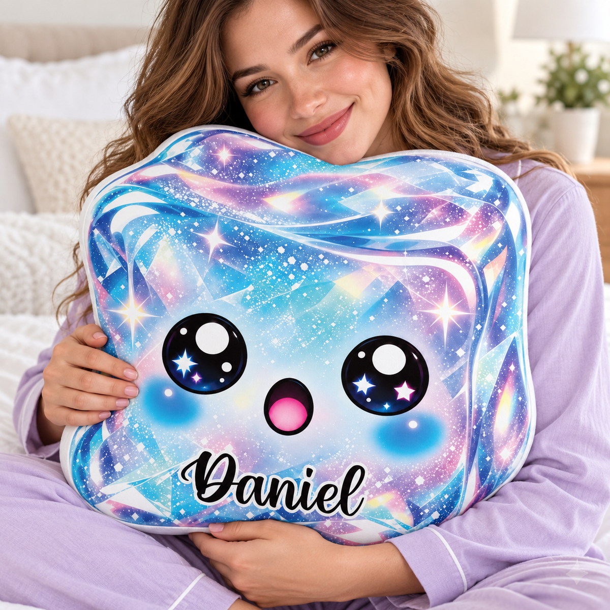 Rainbow Squishy Character Custom Shaped Pillow - Personalized Custom Pillow - Gifts for Kids