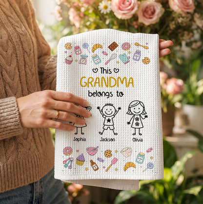 Make Life More Grand With Lovely Kids - Personalized Kitchen Towel