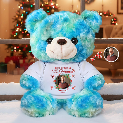 A Christmas Hug From Heaven Glitter - Memorial Personalized Custom Teddy Bear Plush