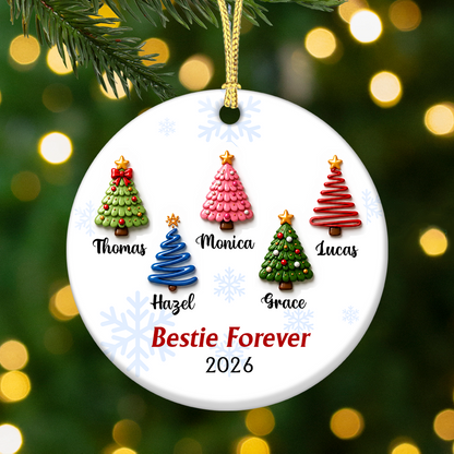 Christmas Keepsake Friends Forever Christmas - Real 3D Ceramic Ornament
