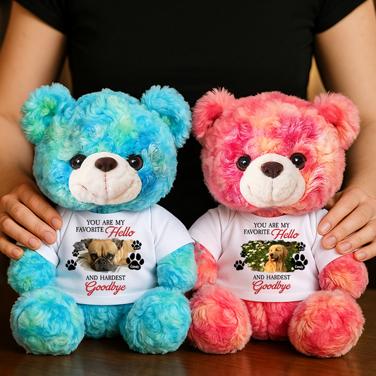 My Favorite Hello - Memorial Personalized Custom Teddy Bear Plush - Sympathy Gift For Pet Lover