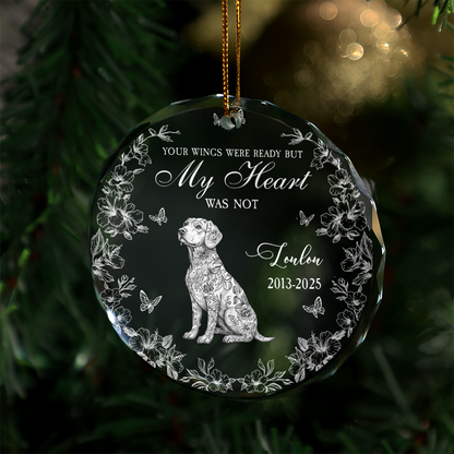Flower Dog - Personalized Custom Glass Ornament