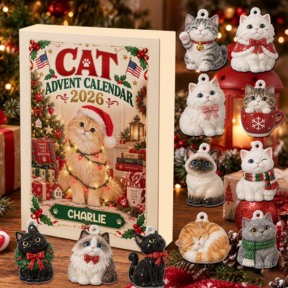 Cat Advent Calendar 2026 24 Day Christmas Countdown Box With Cute Cat Figurines - Advent Calendar Box-Box&Acrylic