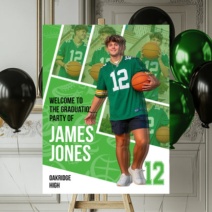 Welcome To Graduation Party Sport - Personalized Graduation Welcome Sign - Graduation Gifts
