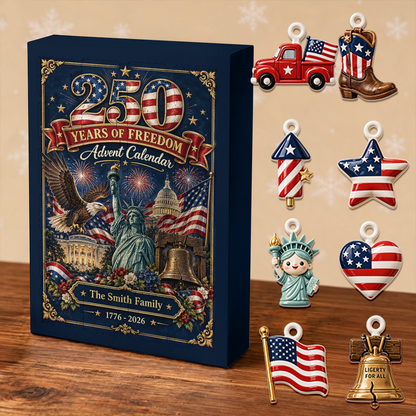 Christmas 250 Years Of Freedom Advent Calendar 2026 - 24 Day Christmas Countdown Box - Advent Calendar Box-Box&Acrylic