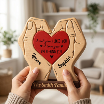 Personalized Couple Gifts Puzzle - Custom Premium Wooden Name Puzzle - Christmas Gifts