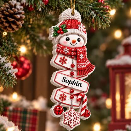 Snowman Cheer Merry Christmas - Real 3D Relief Ornament