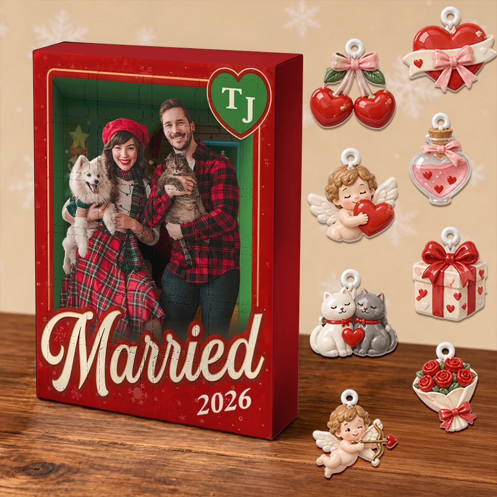 Sealed With A Christmas Kiss Advent Calendar 2026 24 Day Christmas Countdown Box With Cute Figurines - Advent Calendar Box-Box&Acrylic