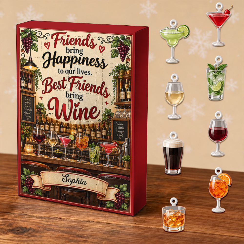Good Wine Advent Calendar 2026 24 Day Christmas Countdown Box With Cute Figurines - Advent Calendar Box-Box&Acrylic