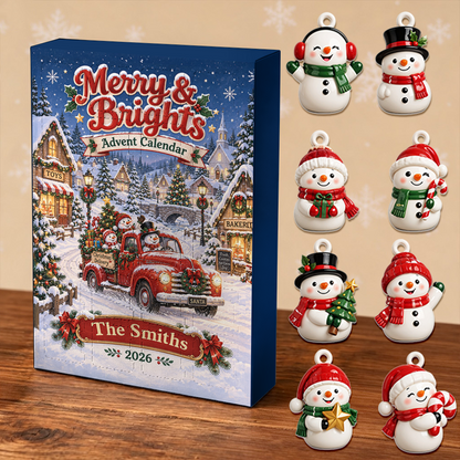Merry and Brights Advent Calendar 2026 - 24 Day Christmas Countdown Box - Advent Calendar Box-Box&Acrylic