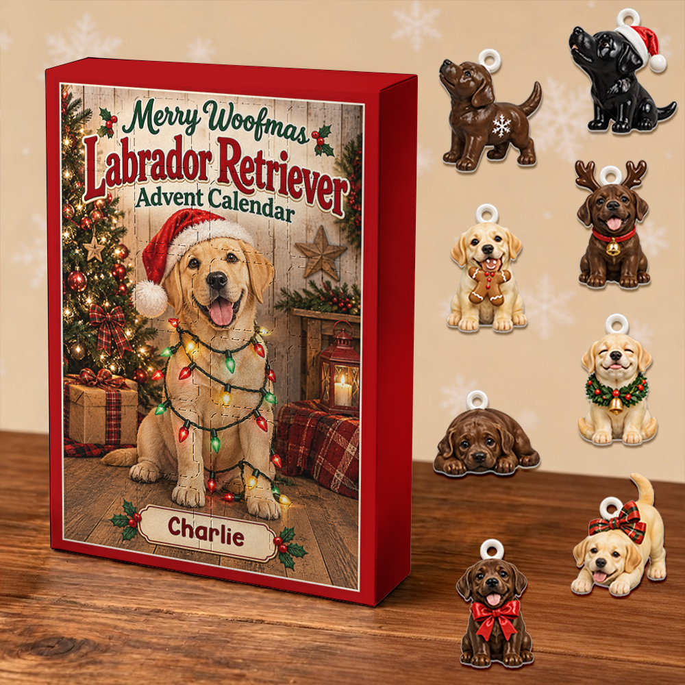 Labrador Retriever Advent Calendar 2026 24 Day Christmas Countdown Box With Cute Figurines - Advent Calendar Box-Box&Acrylic