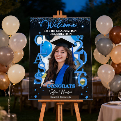 Class Of 2026 - Personalized Graduation Welcome Sign - Custom Acrylic Celebration Sign