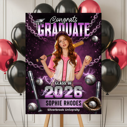 Class Of 2026 Sport Personalized Graduation Welcome Sign - Custom Photo Welcome Sign - Graduation Gifts