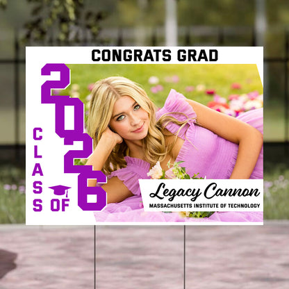 Graduation Classic Lawn Sign, Graduation Gift - Personalized Graduation Yarn Sign With Stake