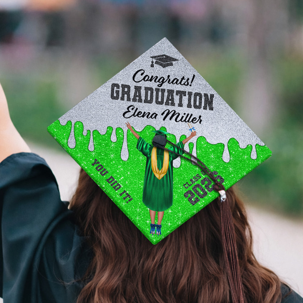 Class Of 2026 You Did It Cap Topper - Personalized Printed Graduation Cap Topper