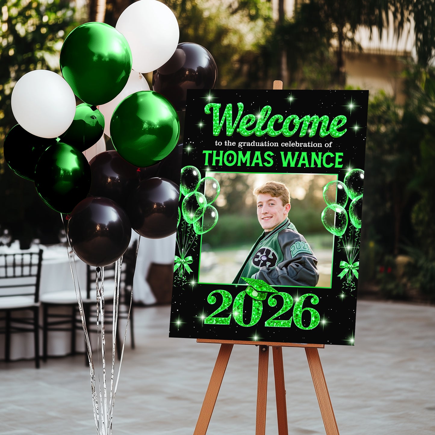 Congrats Graduation Diamond - Personalized Graduation Welcome Sign - Custom Photo Welcome Sign