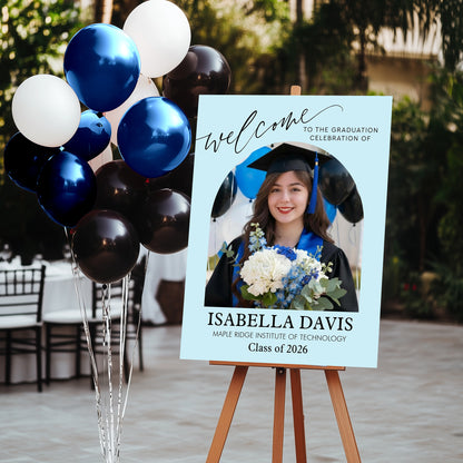 Congrats Graduation Color - Personalized Graduation Welcome Sign - Custom Photo Welcome Sign