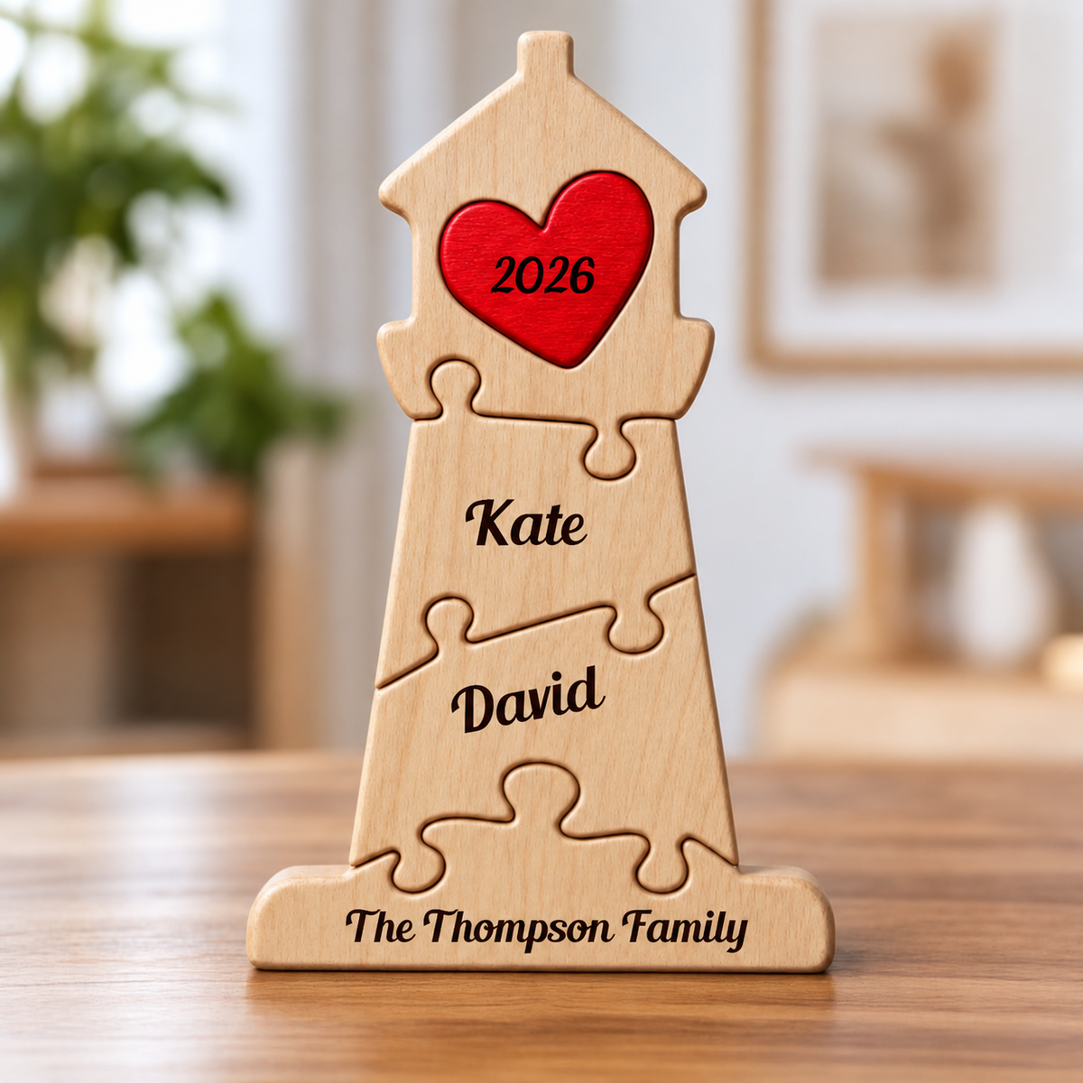 Personalized Home Puzzle - Custom Premium Wooden Name Puzzle - Christmas Gifts