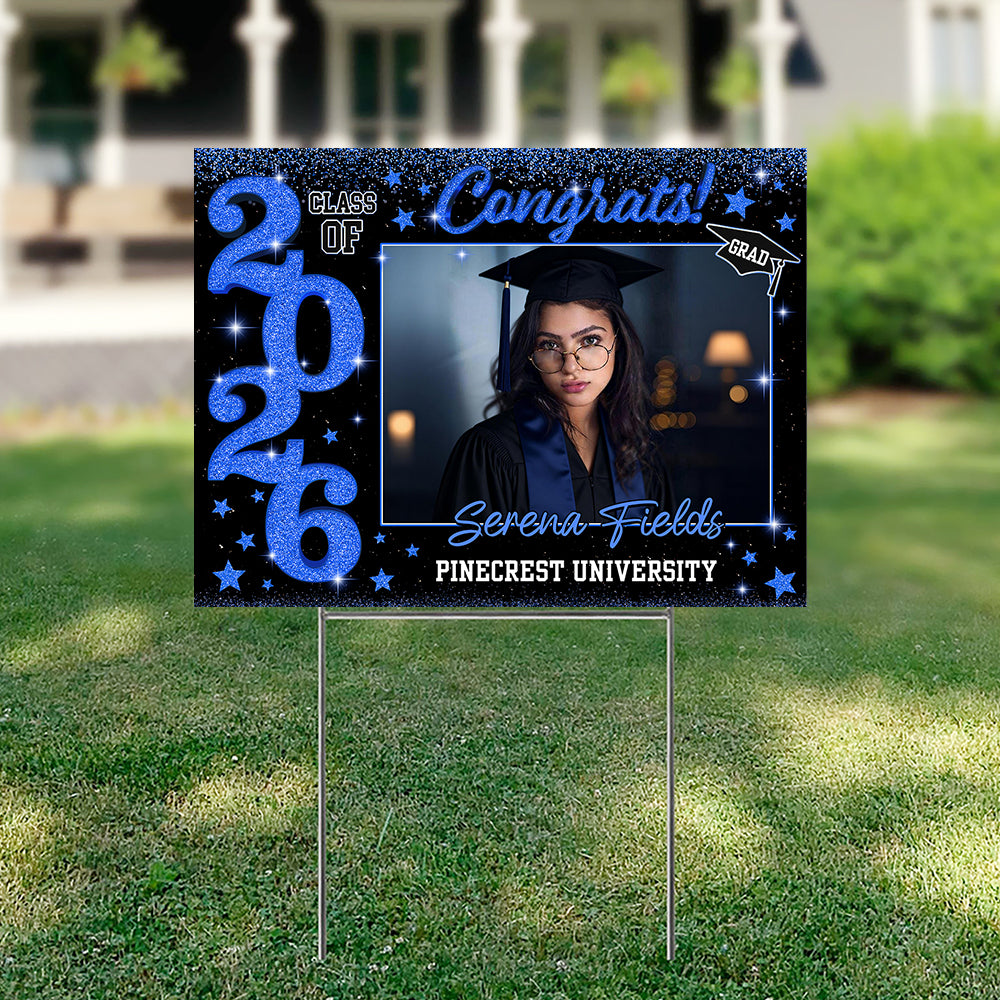 Graduation Lawn Sign, Graduation Gift - Personalized Graduation Yarn Sign With Stake