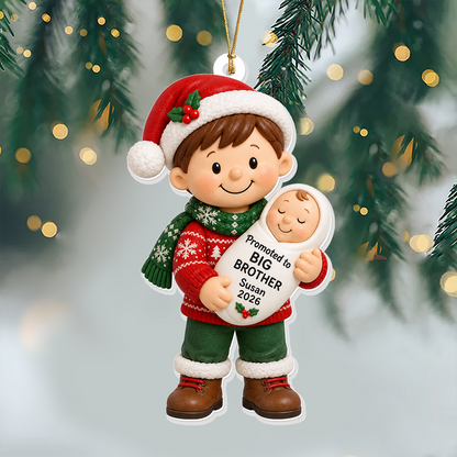 Big Brother Big Sister Merry Christmas - Real 3D Relief Ornament