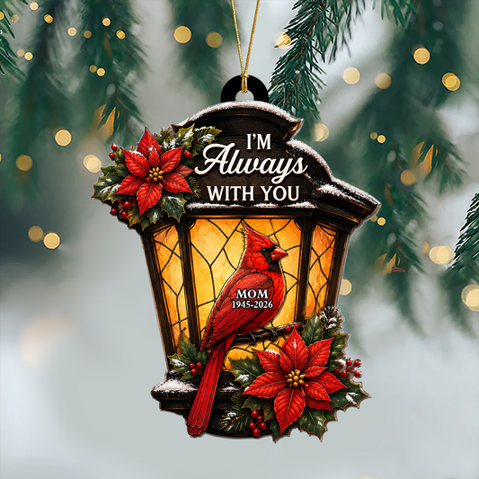 Memorial Cardinal Lantern Always With You - 3D Relief Ornament