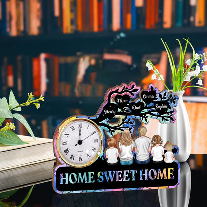Sweet Home - Desk Clock Plaque Personalized Gifts