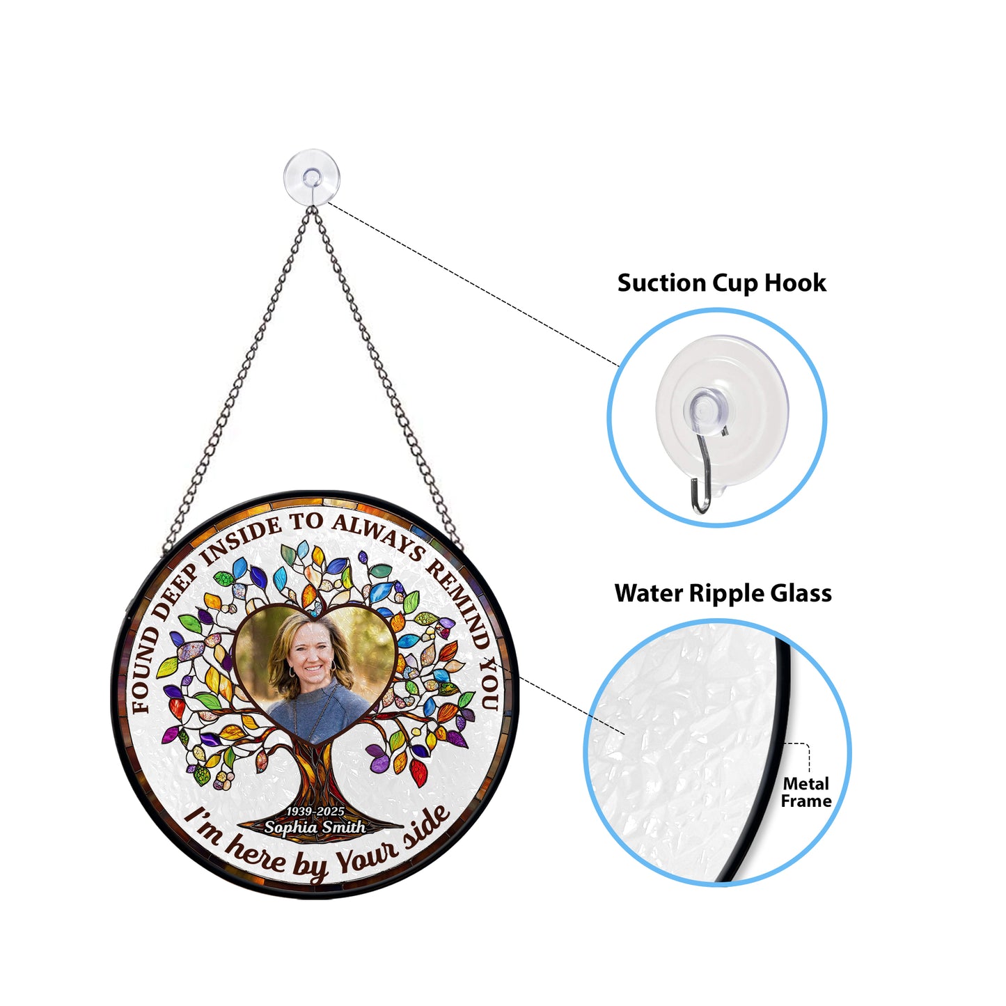 Found Deep Inside - Personalized Photo Stained Glass Window Hanging Suncatcher