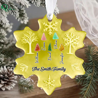 Family Snow Sea Glass - Personalized Custom Acrylic 2-layered Ornament