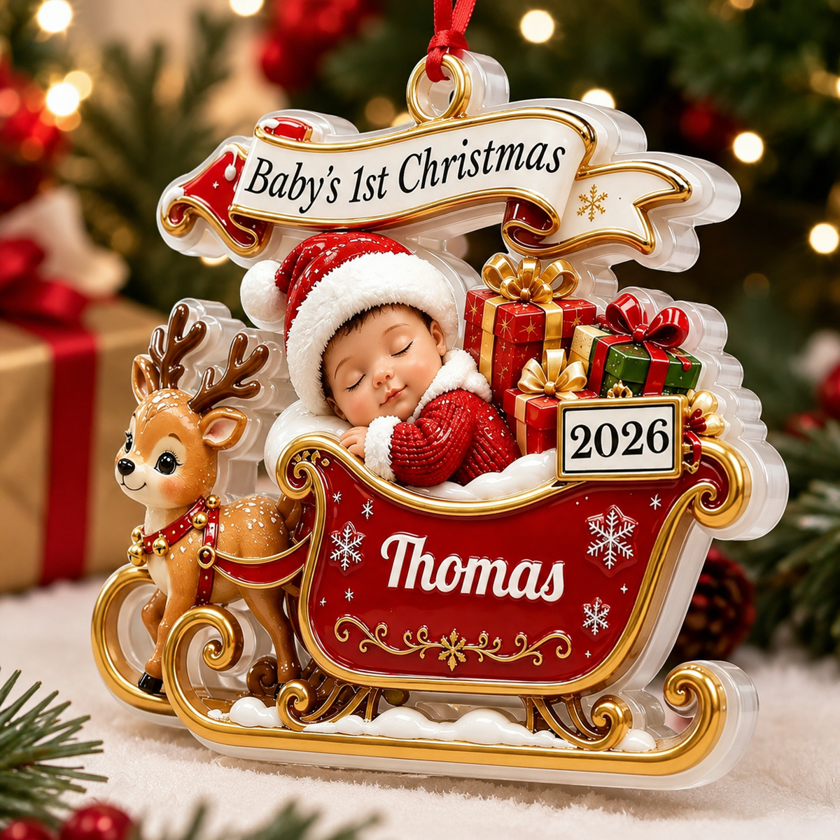 Tiny Miracle Big Joy  - Real 3D Relief Ornament - New Moms, New Dads