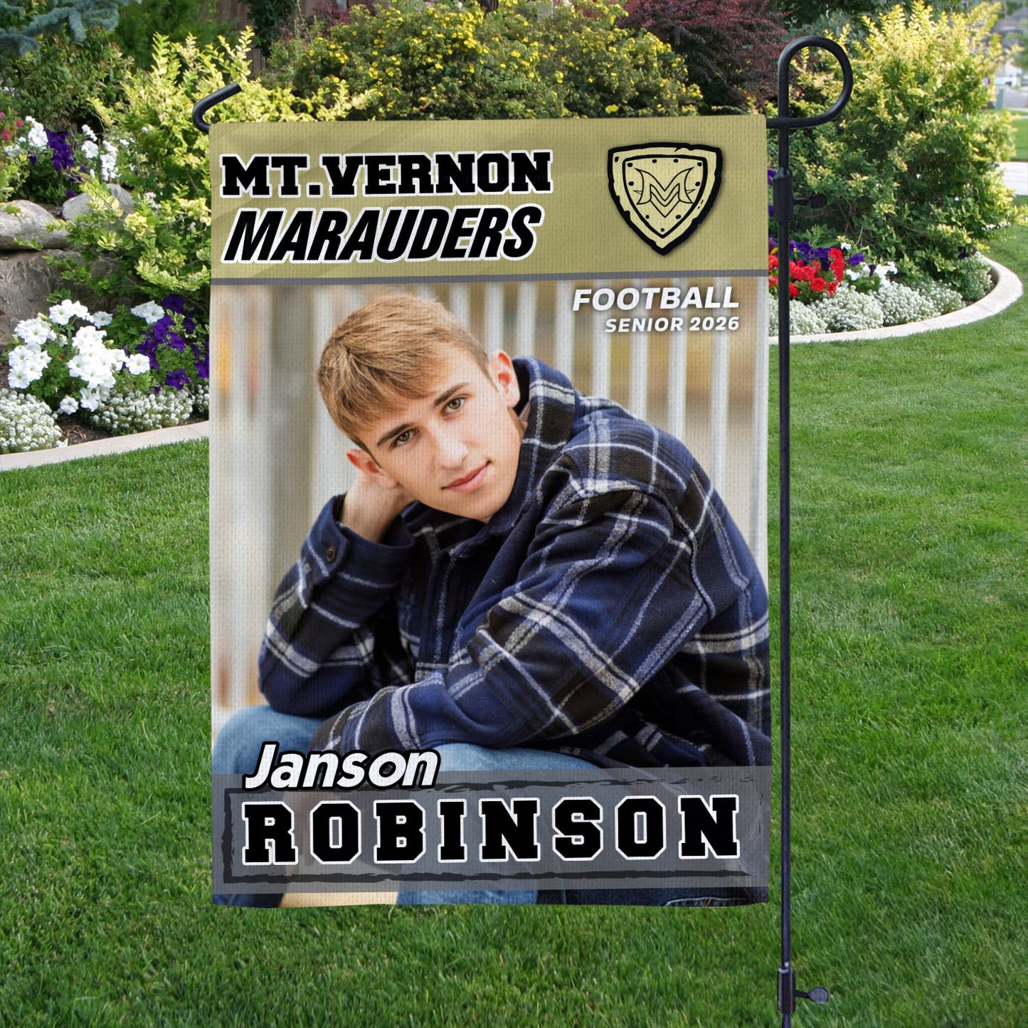 Custom Photo Graduation Flags - Personalized Graduation Garden Flag - Graduation Class Of 2026 Sport