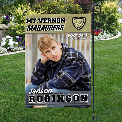 Custom Photo Graduation Flags - Personalized Graduation Garden Flag - Graduation Class Of 2026 Sport