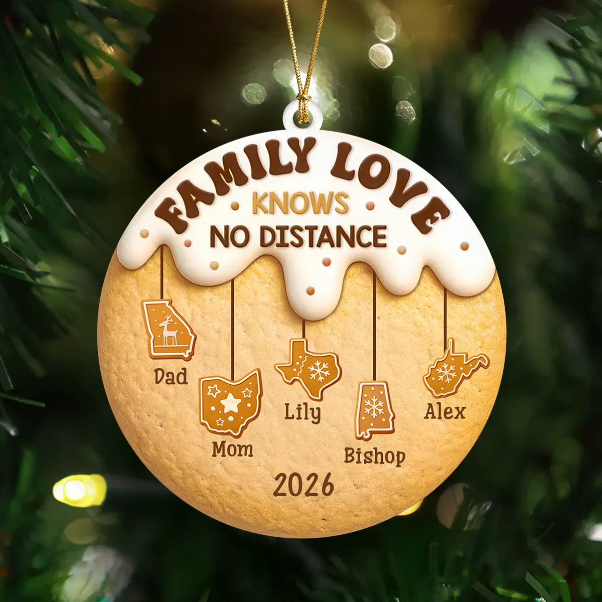 Love Connects Every Mile - Real 3D Relief Ornament